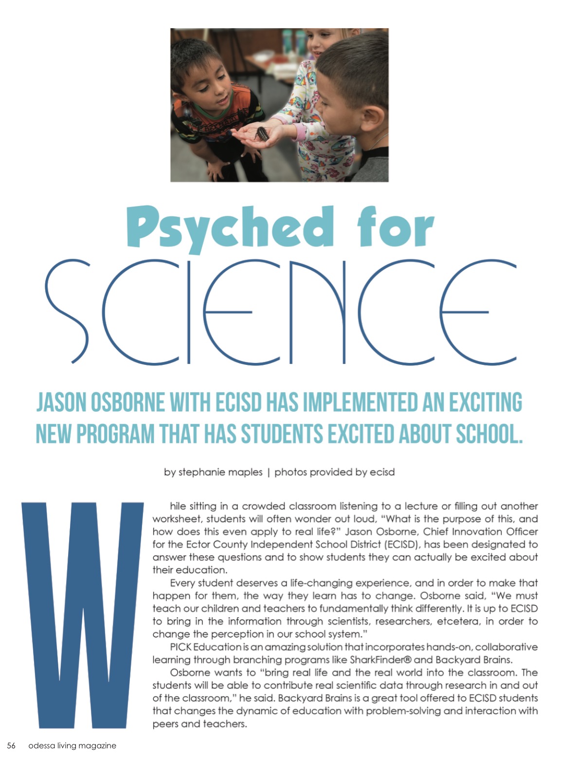 Odessa Living Magazine - "Psyched for Science"