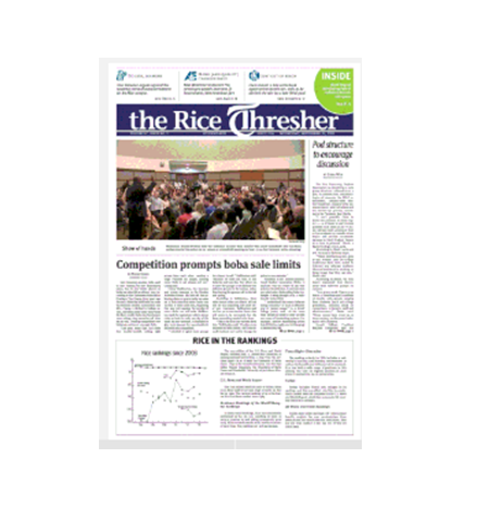 The Rice Thresher - "Club rowing practices on Bayou"